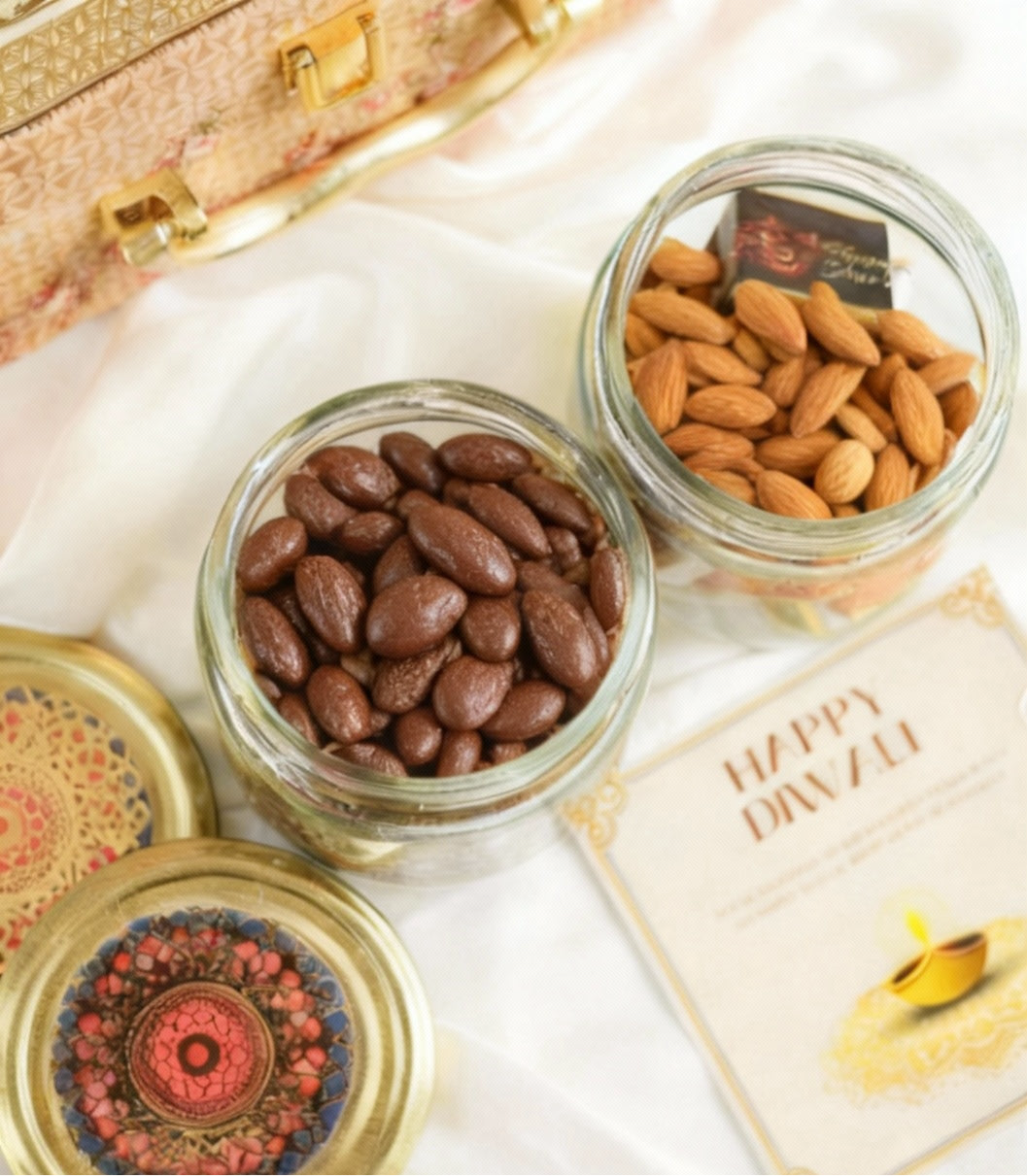 Jharokha 4 Glass Jar Gift Box