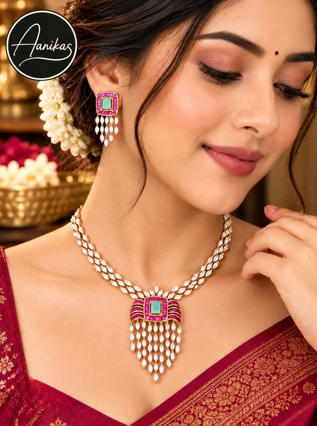 Ruby necklace set