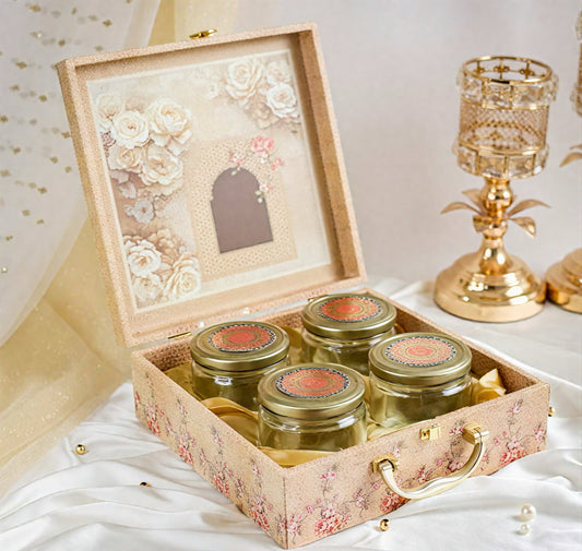 Jharokha 4 Glass Jar Gift Box