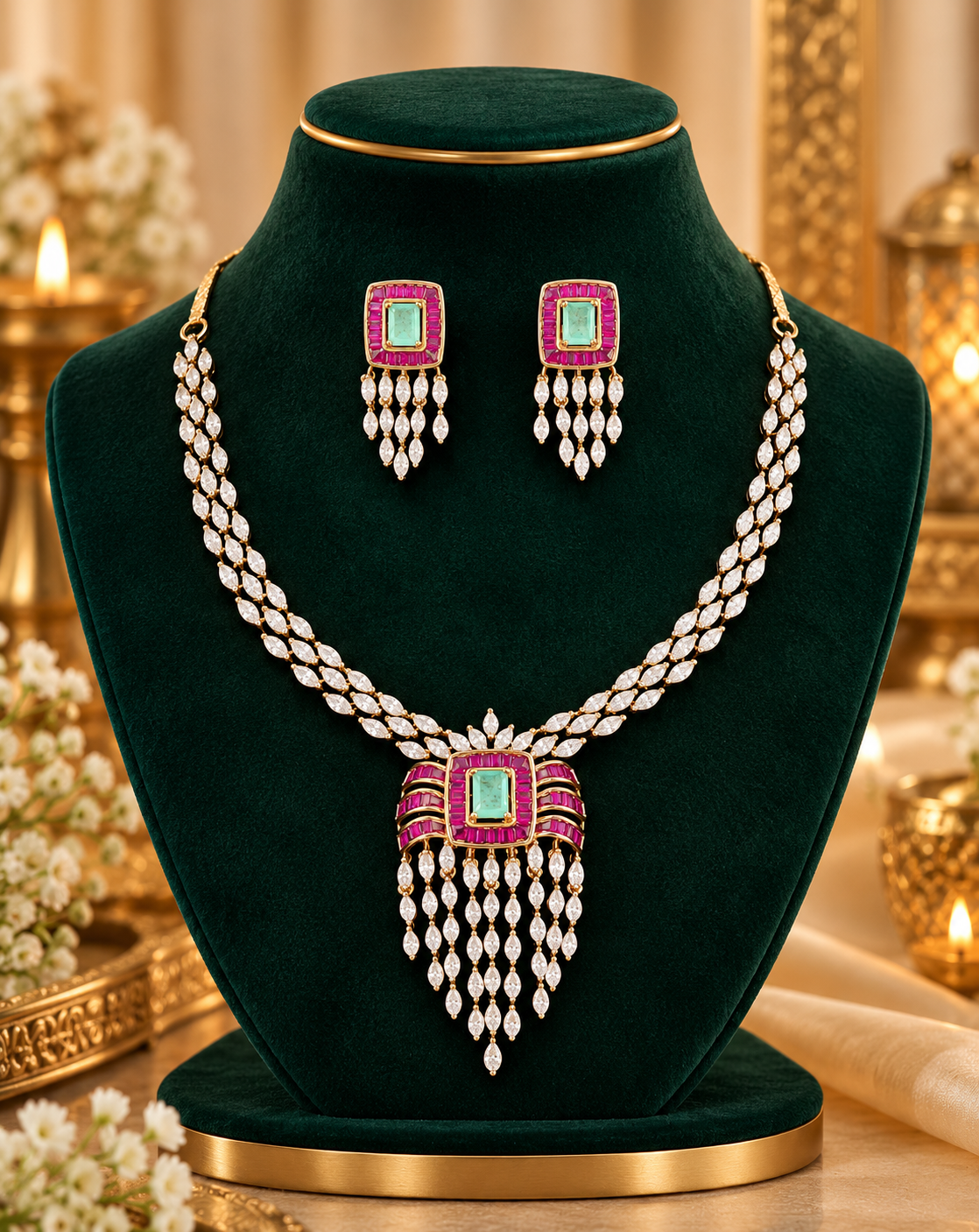 Ruby necklace set
