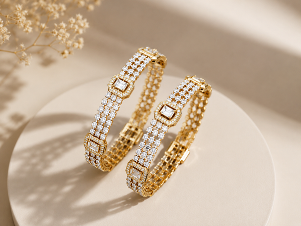 Royal Sparkle AD Stone Bangles - alternate view
