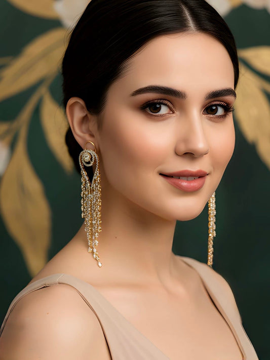 Designer Long AD Dangler Earrings