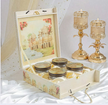 Rajputana 4 Glass Jar Gift Box