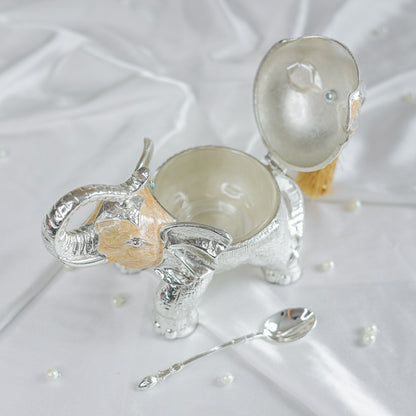 Silver plated Elephant Jar