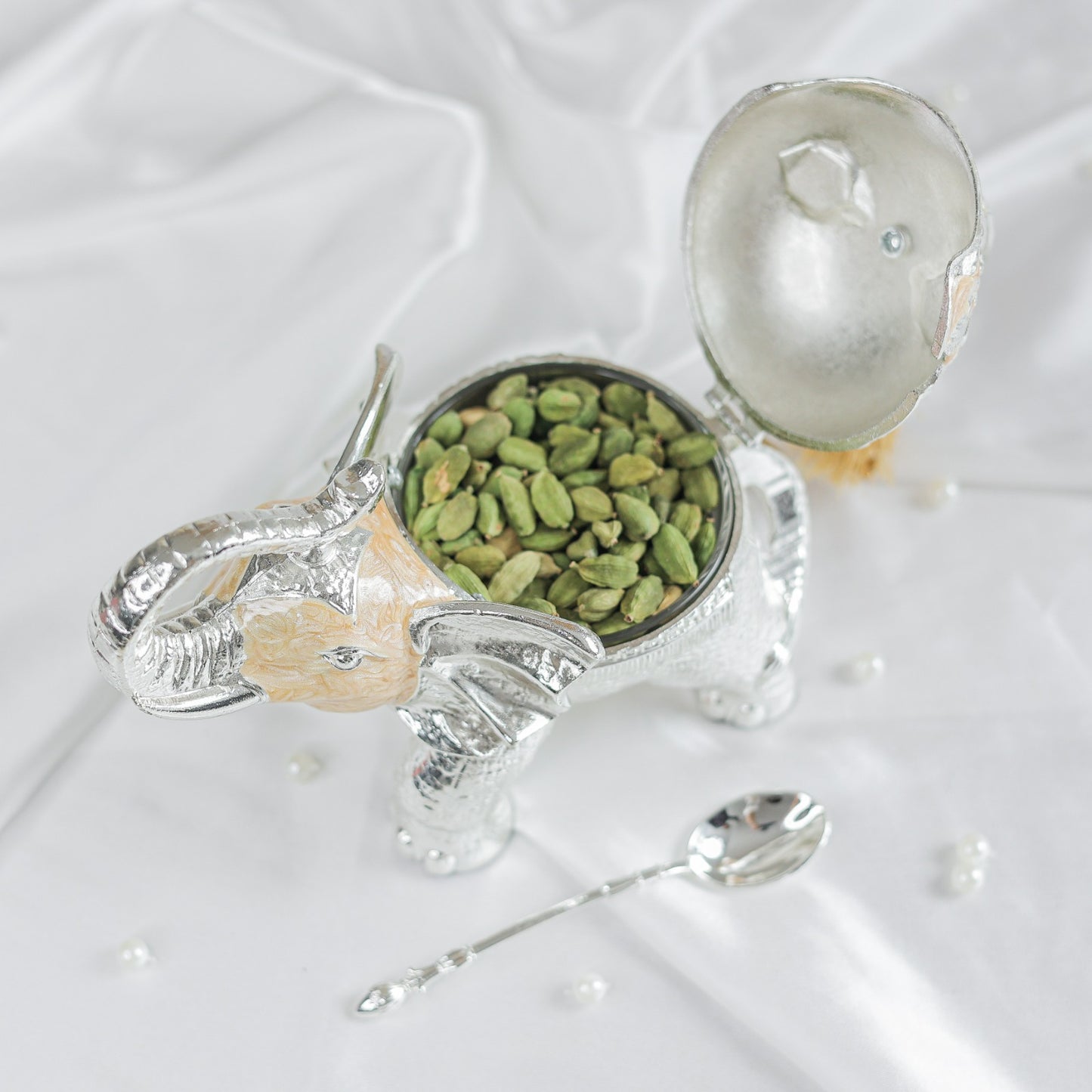 Silver plated Elephant Jar